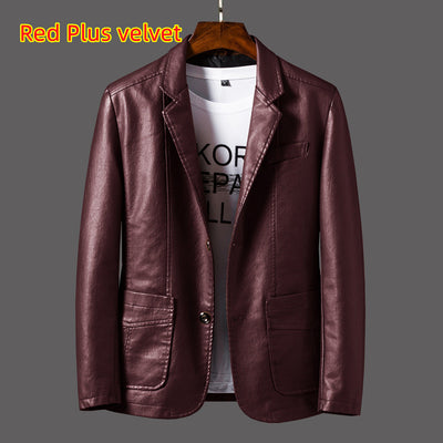 Chaqueta de Cuero para Hombre Otoño Invierno Solapa Delgada - Image 19