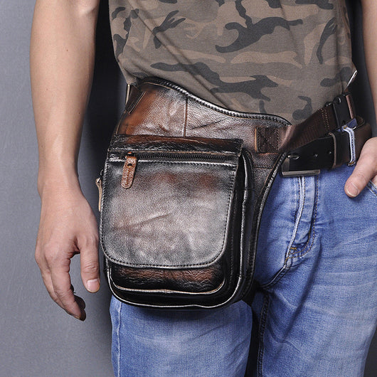 Bolso Mensajero Retro de Cuero Genuino para Hombre