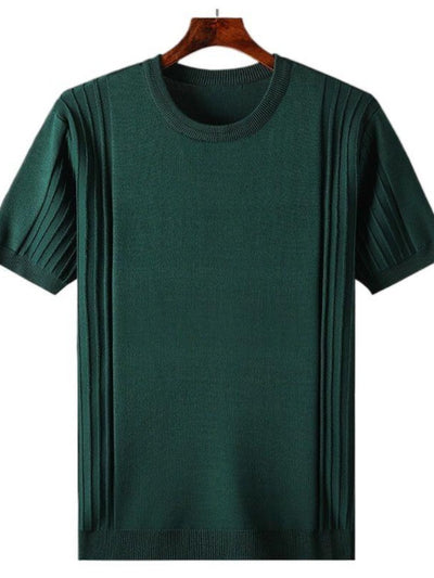 Camiseta Básica de Punto para Hombre - Cuello Redondo Manga Corta - Image 13