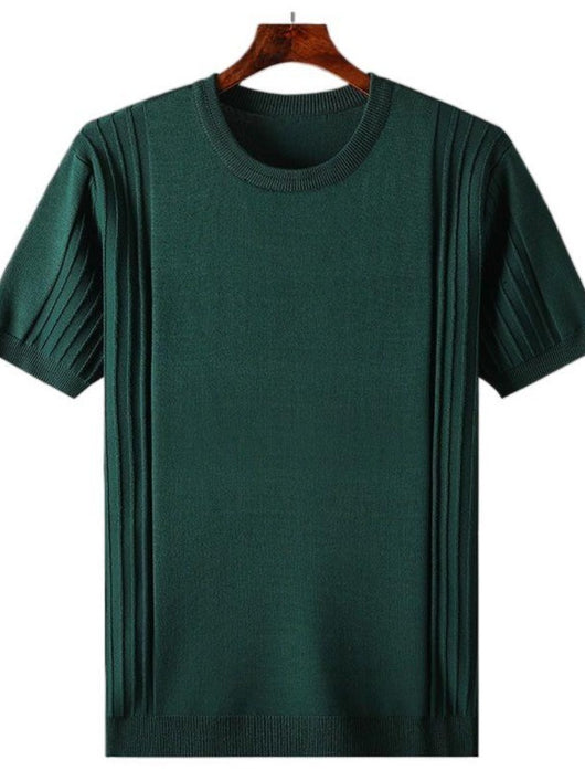 Camiseta Básica de Punto para Hombre - Cuello Redondo Manga Corta - Image 13