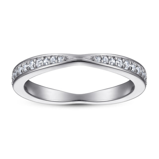 Anillo de Plata Pura con Diamantes en Círculo Completo para Mujer - Image 2