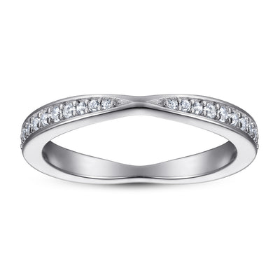 Anillo de Plata Pura con Diamantes en Círculo Completo para Mujer - Image 2