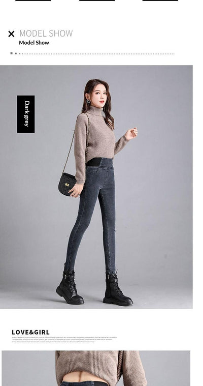 Jeans Skinny de Cintura Alta con Forro Polar Cálido y Cintura Elástica - Image 20