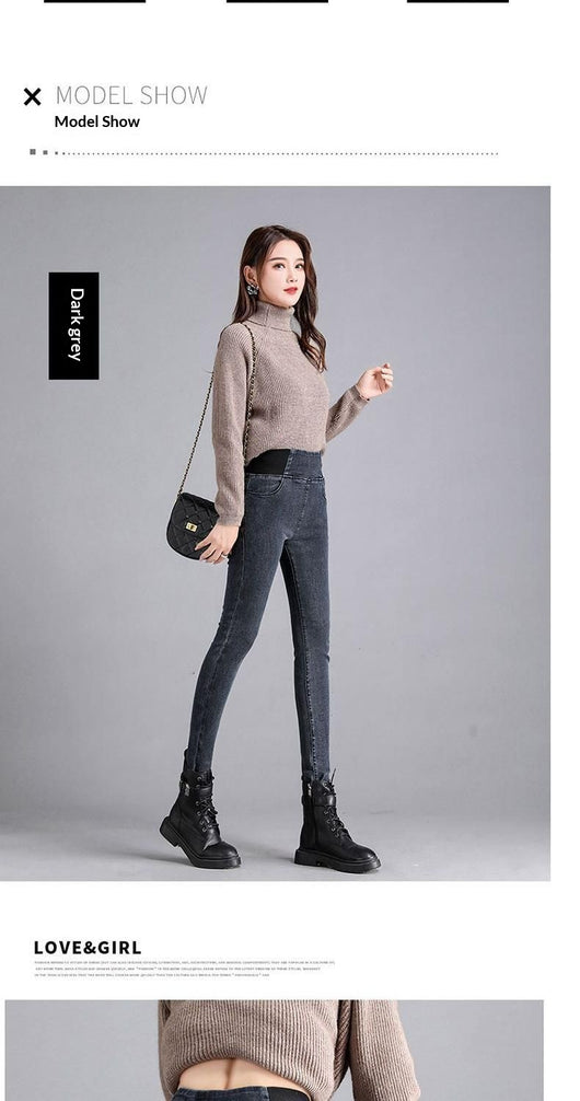 Jeans Skinny de Cintura Alta con Forro Polar Cálido y Cintura Elástica - Image 20