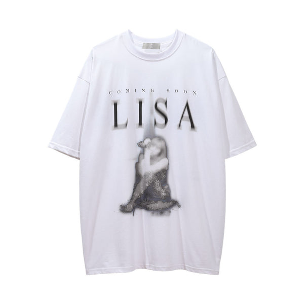 Camiseta Estampada de Manga Corta con Diseño Abstracto para Hombre