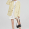 Blazer Corto Mujer Otoño Amarillo Crema Diseño Exclusivo Rejuvenecedor