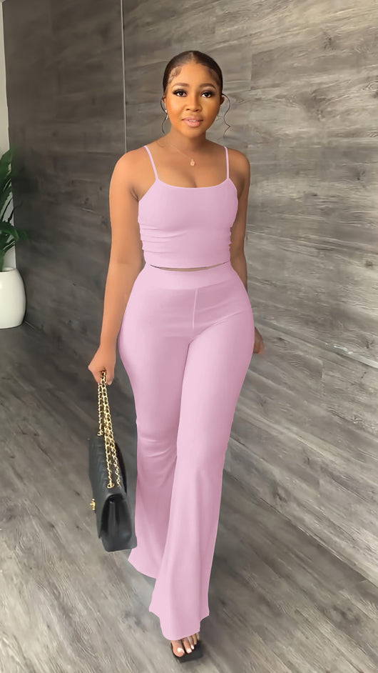 Pantalón Acampanado con Tirantes Lisos - Conjunto de Moda Minimalista - Image 10