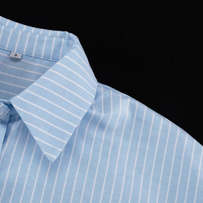 Conjunto de 3 Piezas: Camisa Casual a Rayas con Solapa y Pantalón Ancho - Image 29