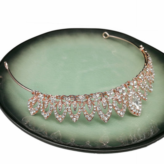 Diadema de Novia con Cristales Ojo de Caballo - Joyería Nupcial Europea y Americana - Image 2