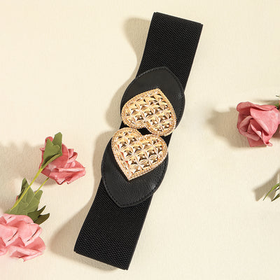 Cinturón Elástico Ancho con Hebilla Love Metalizada para Mujer - Image 5