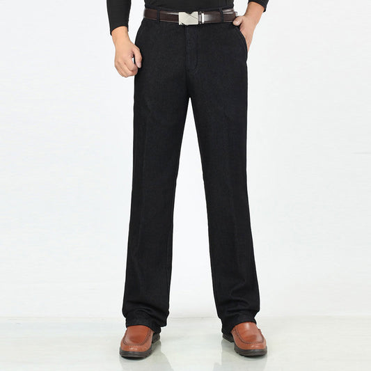 Pantalones Casuales de Cintura Alta con Cashmere y Stretch para Hombre - Image 2