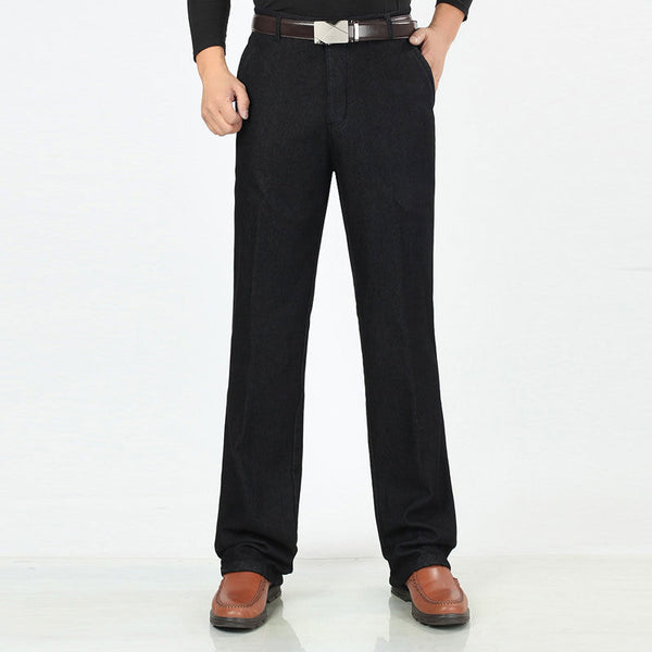 Pantalones Casuales de Cintura Alta con Cashmere y Stretch para Hombre