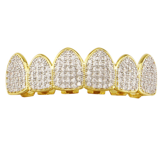 Grillz de Circón Micro-set Hip Hop Dorado - Image 11