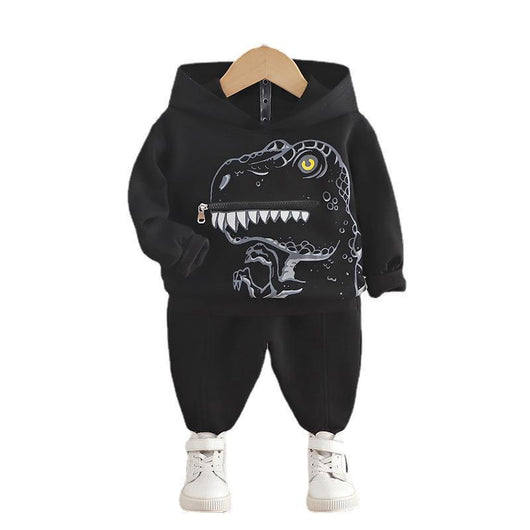 Conjunto de Sudadera con Capucha Dinosaurio para Niños - Algodón Otoño Dos Piezas - Image 6