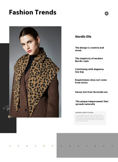 Chal Triangular Reversible con Estampado Leopardo - Colección Otoño Invierno - Image 16