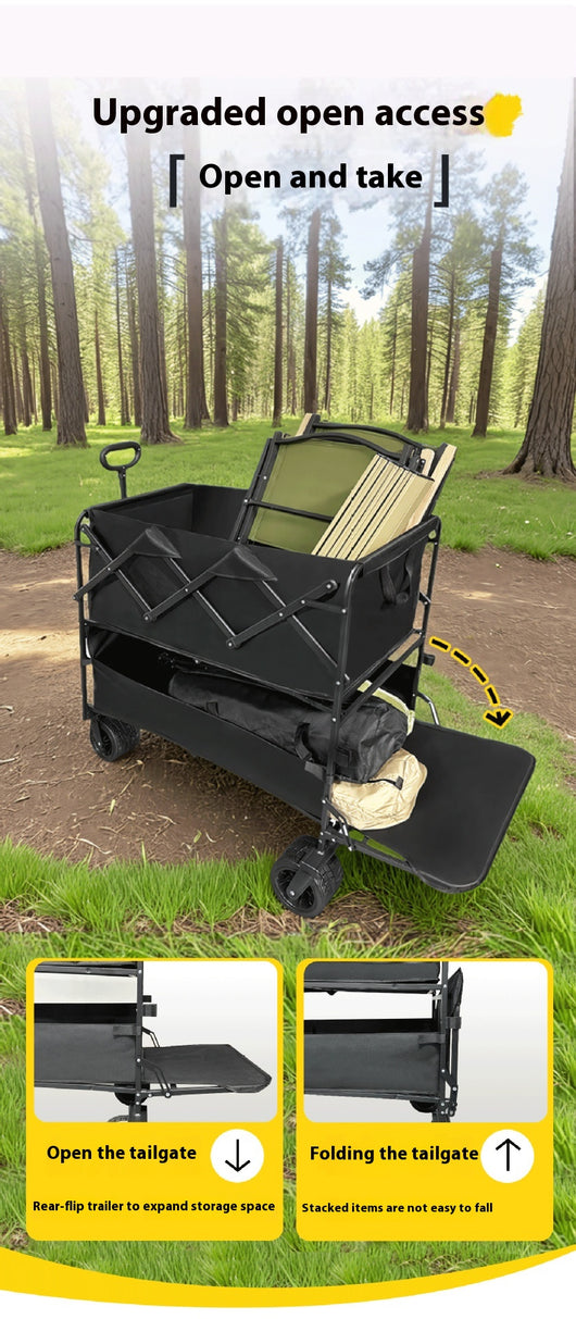 Carrito de Compras Plegable de Gran Capacidad con Doble Bandeja - Image 16