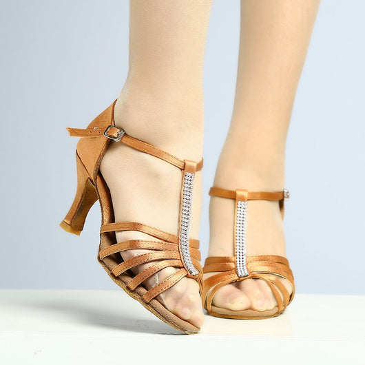 Zapatos de Baile Latino para Mujer Satén Tacón 7cm