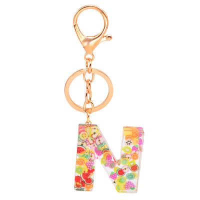 Llavero de Resina con Letras y Frutas - Diseño Europeo Moderno - Image 15