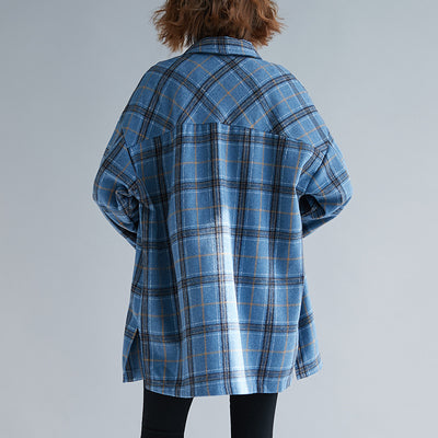 Camisa Acolchada de Cuadros Salvaje Talla Grande para Mujer - Image 6