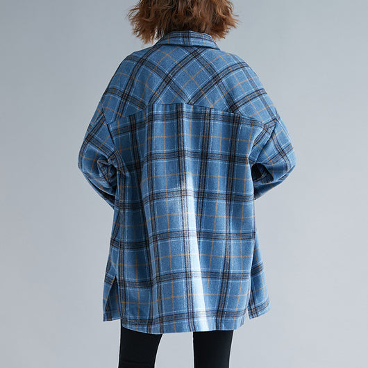 Camisa Acolchada de Cuadros Salvaje Talla Grande para Mujer - Image 6