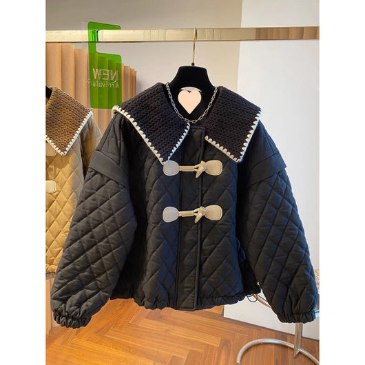 Chaqueta de Punto Suelta con Botones y Detalles Combinados para Mujer - Image 7