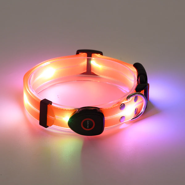 Collar LED Recargable para Mascotas con Correa de Seguridad