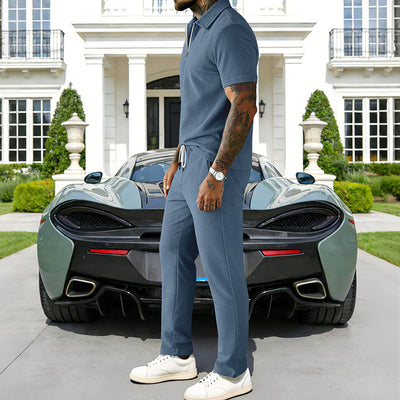 Conjunto Elegante de Polo y Pantalón en Pana para Hombre - Image 34