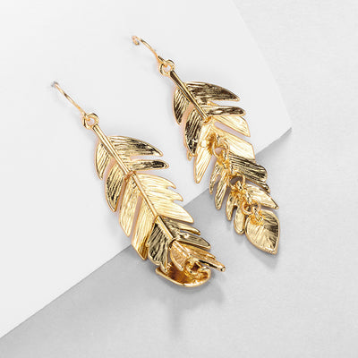 Aretes Largos de Borla y Hoja - Diseño Europeo Minimalista - Image 12