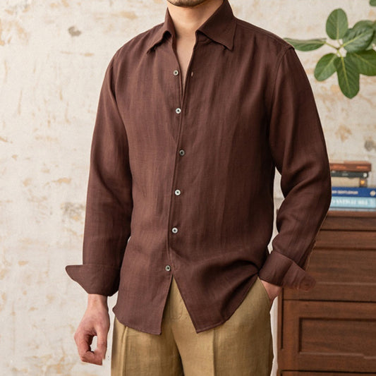Camisa Casual Transpirable de Cuello Clásico - Tela Ligera