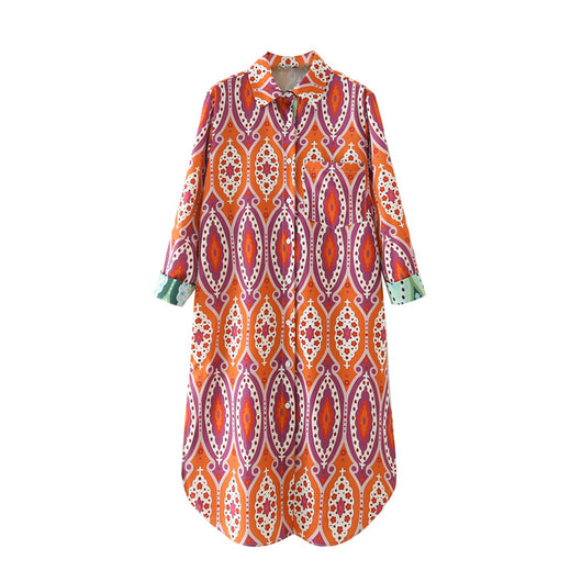 Vestido Camisero Largo para Mujer con Bolsillos