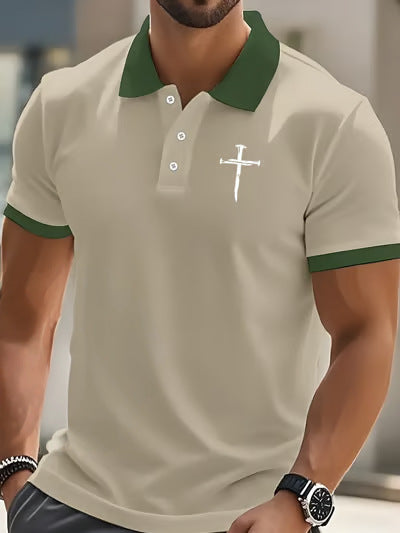Polo Estampado de Poliéster Manga Corta para Hombre - Image 7