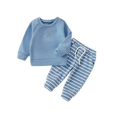 Conjunto de Pijama para Bebés Niños y Niñas - Sudadera y Pantalón Rayado (3-18 Meses) - Image 11