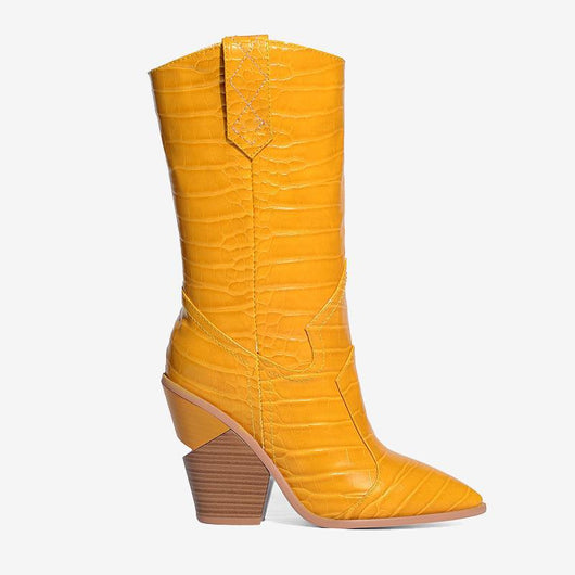 Botas Cuña Azul para Mujer Talla Grande - Image 4