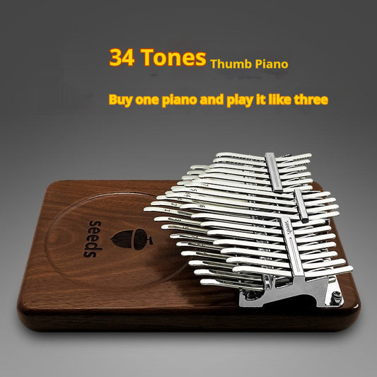 Kalimba de 34 Tonos Doble Capa en Madera de Nogal