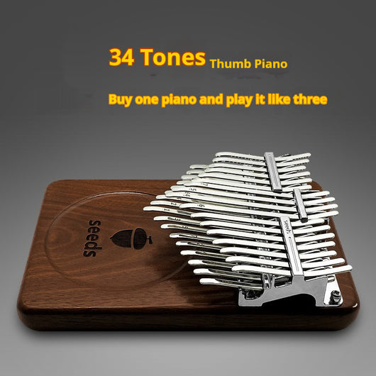 Kalimba de 34 Tonos Doble Capa en Madera de Nogal