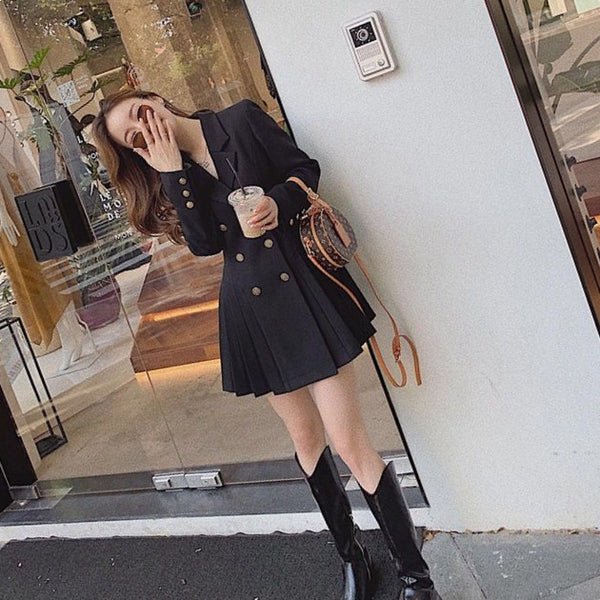 Vestido Ejecutivo Negro Manga Larga - Elegancia Profesional
