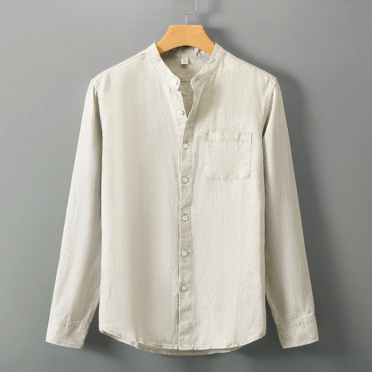 Camisa de Lino a Rayas Manga Corta - Image 19