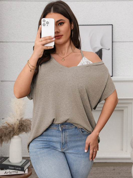 Blusa Holgada de Hombro Caído con Mangas Murciélago - Image 12