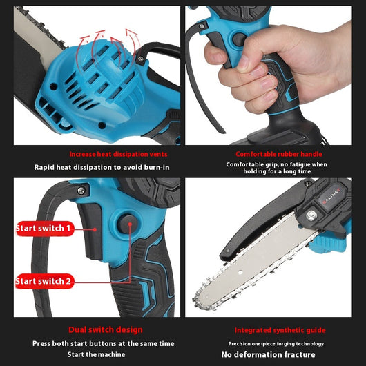 Motosierra Eléctrica Recargable 6 Pulgadas con Batería de Litio - Image 3