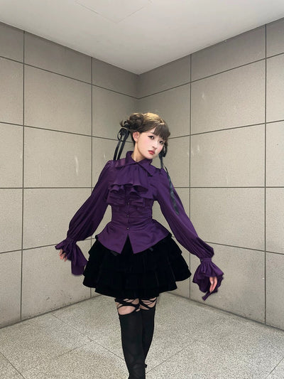 Blusa Gótica Retro de Manga Larga con Volantes - Image 15