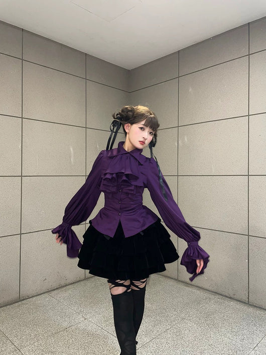 Blusa Gótica Retro de Manga Larga con Volantes - Image 15
