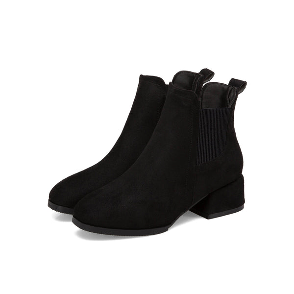 Botines de Ante con Tacón Robusto para Mujer