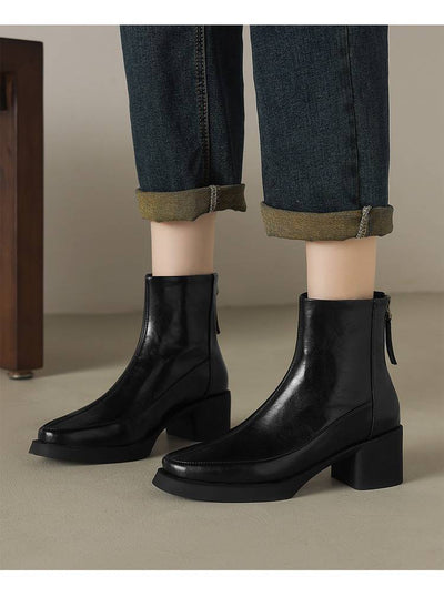 Botas Tobilleras de Cuero Genuino con Tacón Alto - Colección Otoño Invierno - Image 16