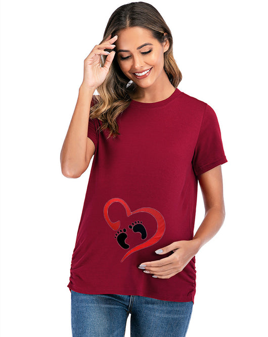 Blusa Premamá Cuello Redondo Largo con Estampado de Tobillos - Image 11