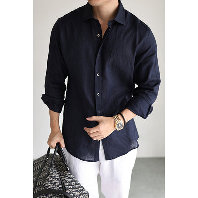 Camisa Casual de Manga Larga con Estampado a Rayas y Elasticidad Cuádruple para Hombre - Image 4
