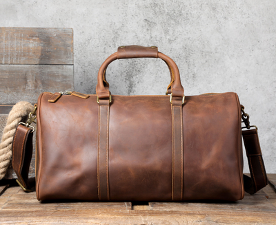 Bolsa de Viaje Retro en Cuero Genuino - Gran Capacidad para Hombre - Image 15