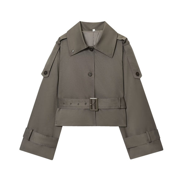 Abrigo Trench Coat Elegante para Mujer con Cuello Tipo Solapa