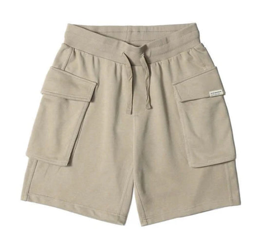 Pantalones Cortos Deportivos de Punto Estilo Militar - Khaki Holgado para Hombre - Image 6
