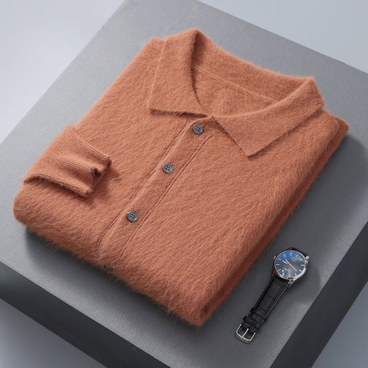 Chaqueta Tipo Polo Suelta de Botones en Color Sólido