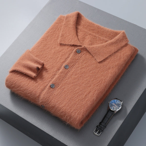 Chaqueta Tipo Polo Suelta de Botones en Color Sólido